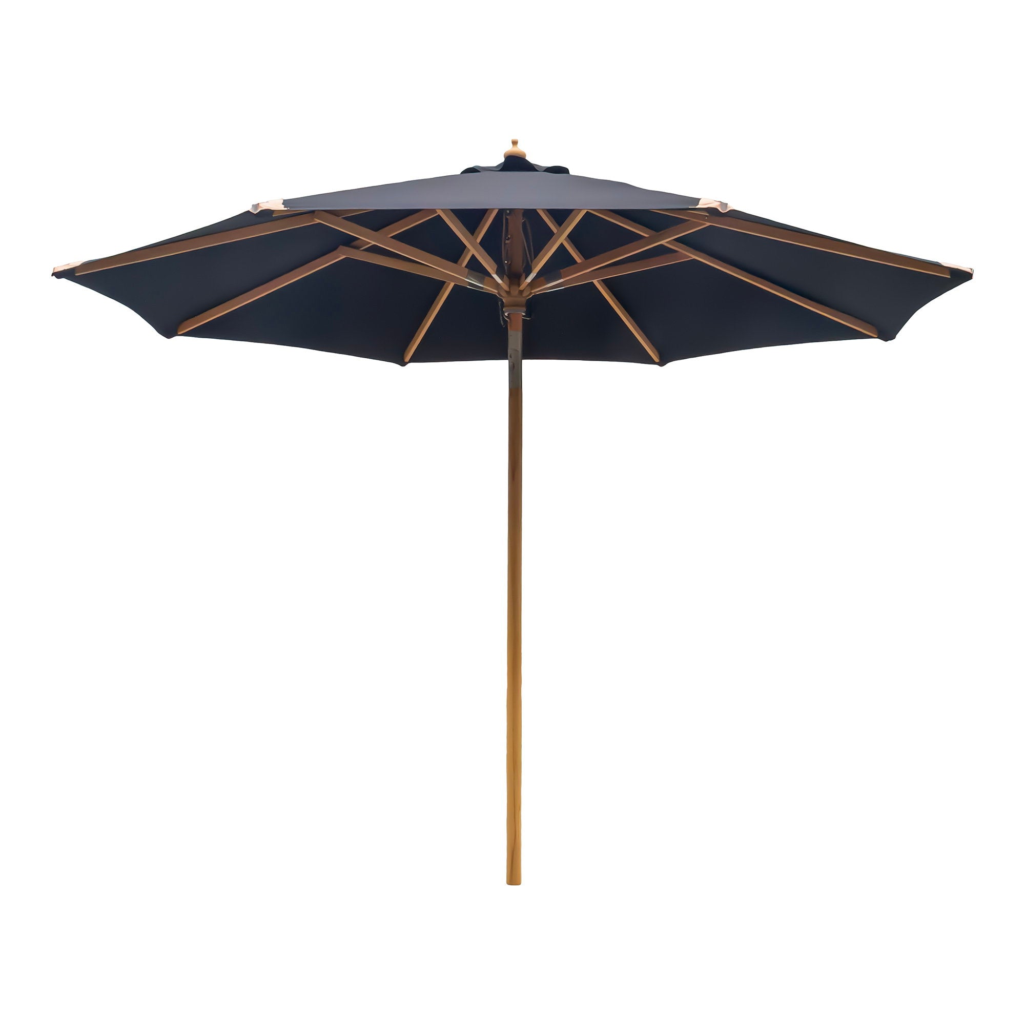 Parasol AUSTIN 300 cm noir à mât effet bois – vue principale