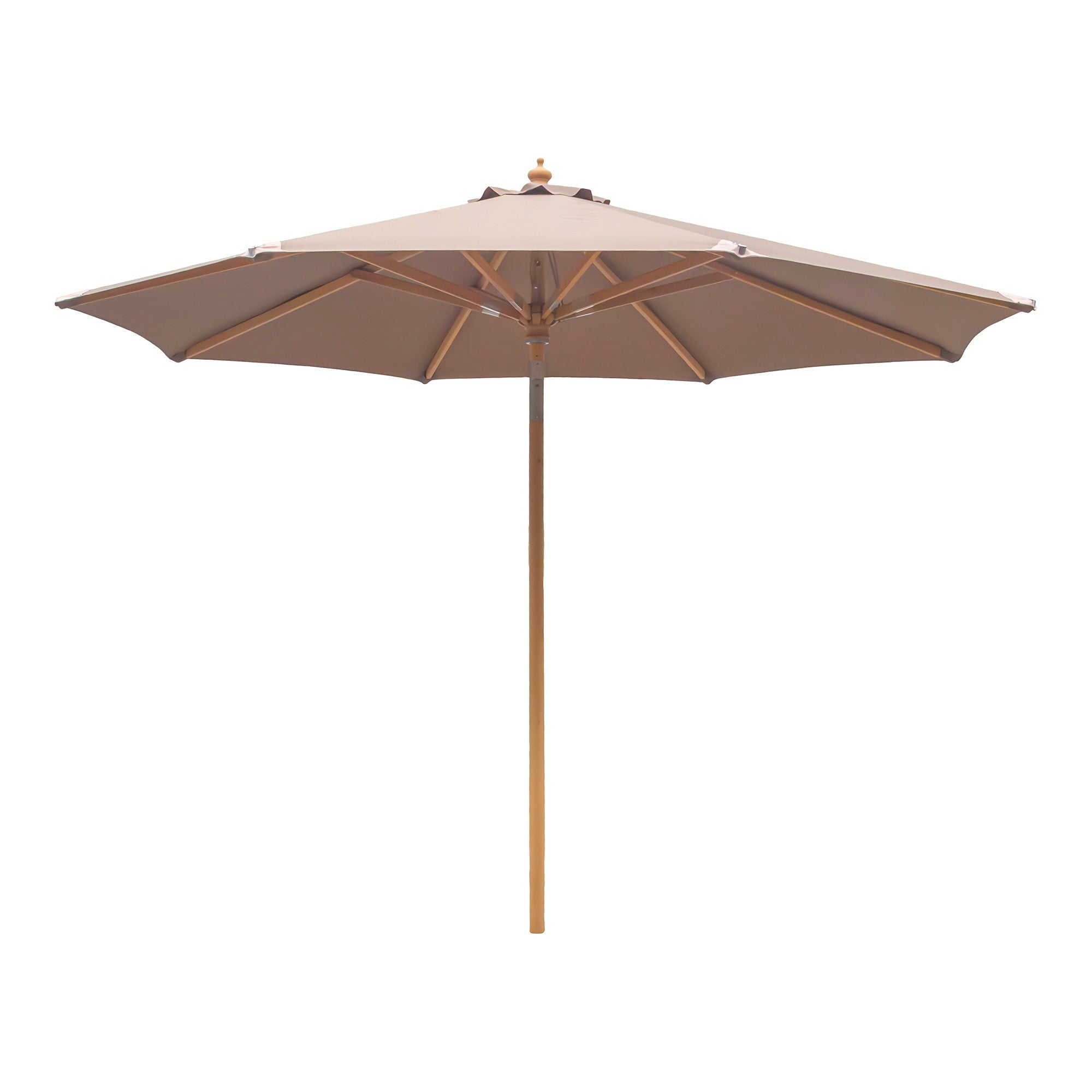 Parasol AUSTIN 300 cm taupe à mât effet bois – vue principale