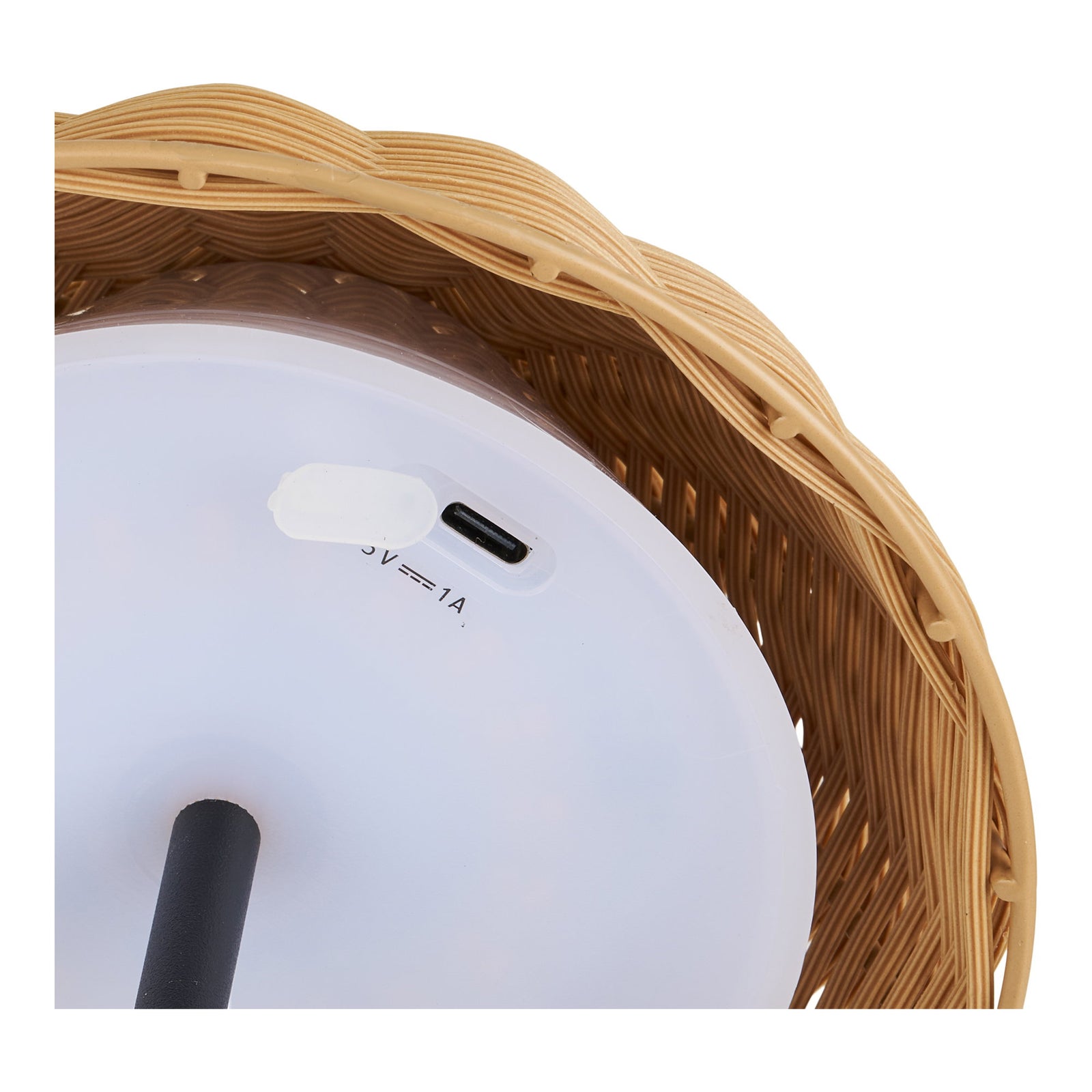 Lampe de table LED WIGAN rechargeable IP44 naturel et noir