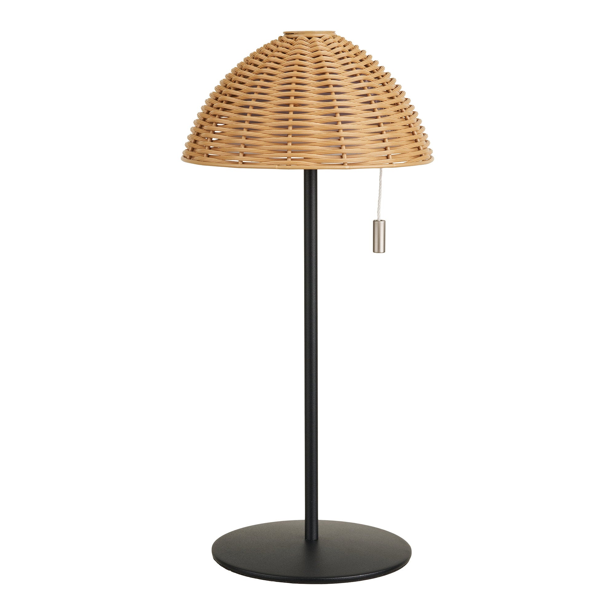 Lampe de table LED WIGAN rechargeable naturel et noir