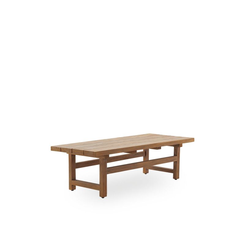 Table basse julian teck ajoure 140 x 55 cm