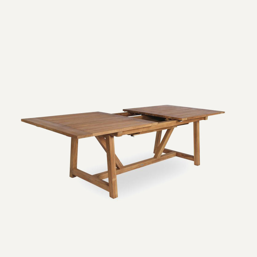 EXTENDABLE TABLE GEORGE TEAK AJOURE 100X 200-280 CM