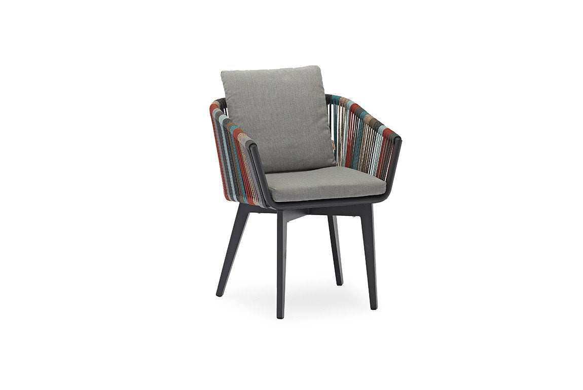 Chaise de repas extérieure DIVA – Corde multicolore