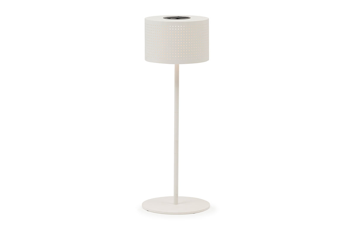 Lampadaire solaire extérieur HILO blanc – Ø 35 cm, hauteur 131 cm