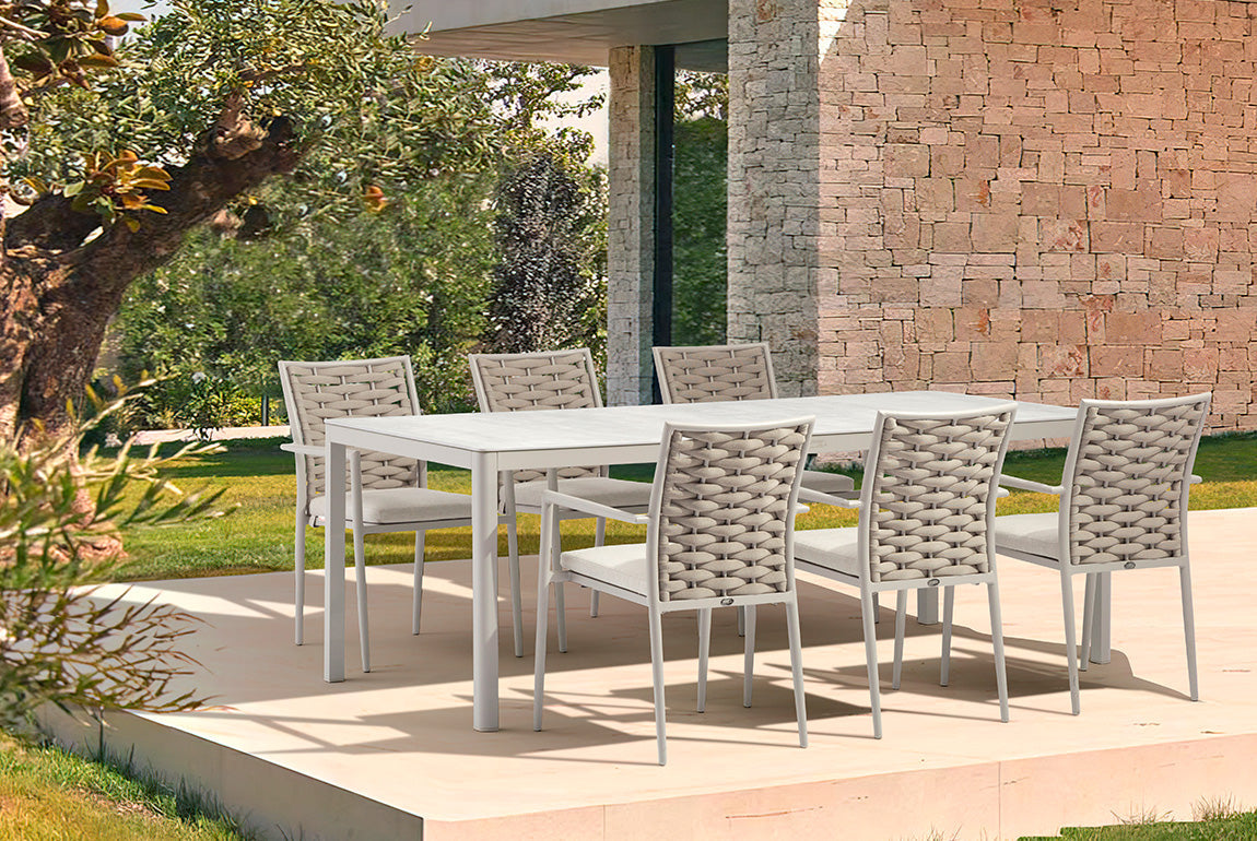 Chaise de repas extérieure LOOP – Greige