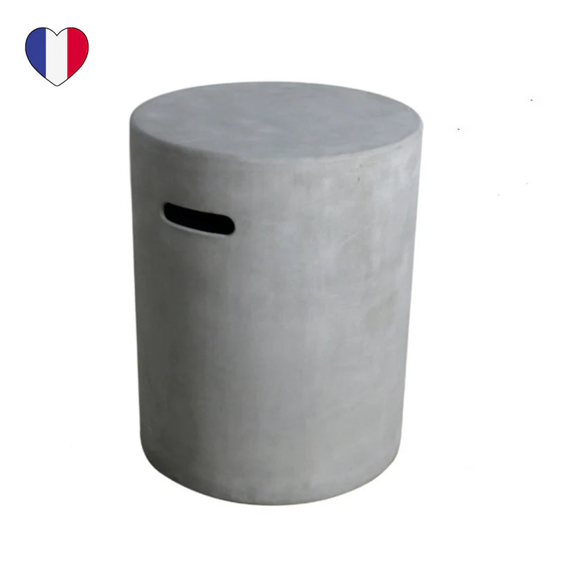 Smooth gray round bottle chest