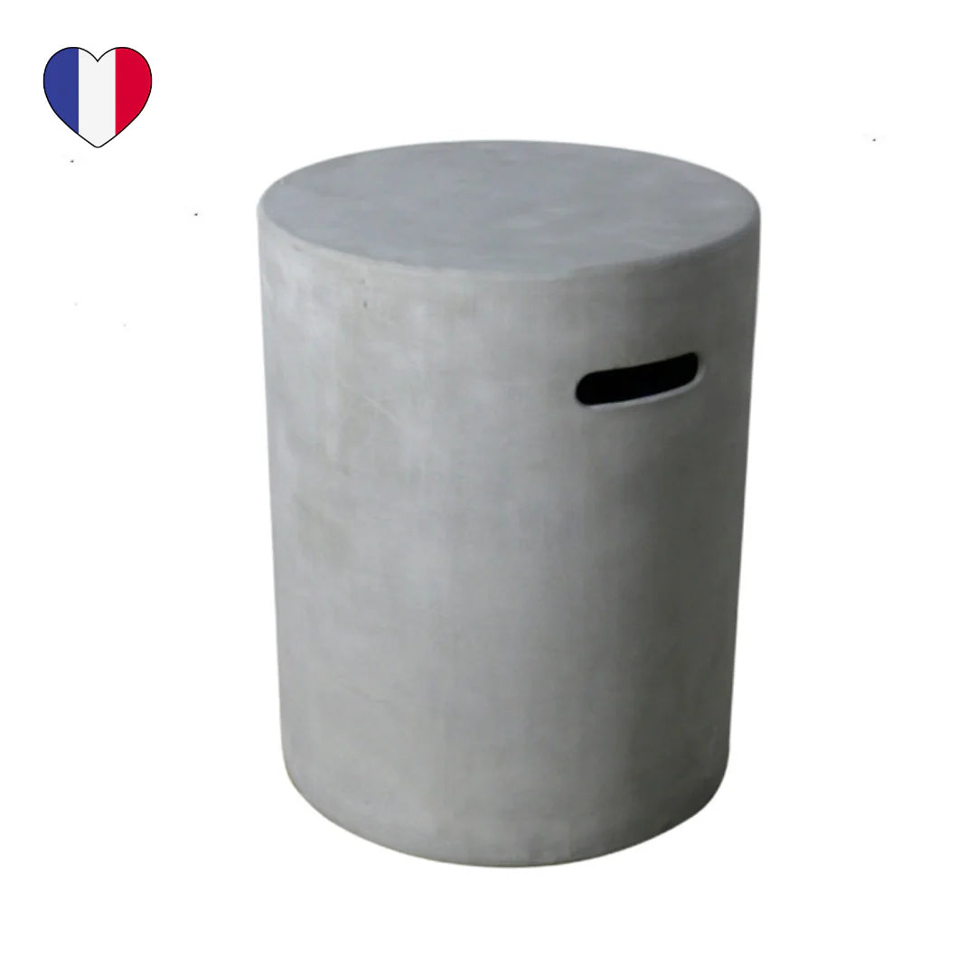 Smooth gray round bottle chest