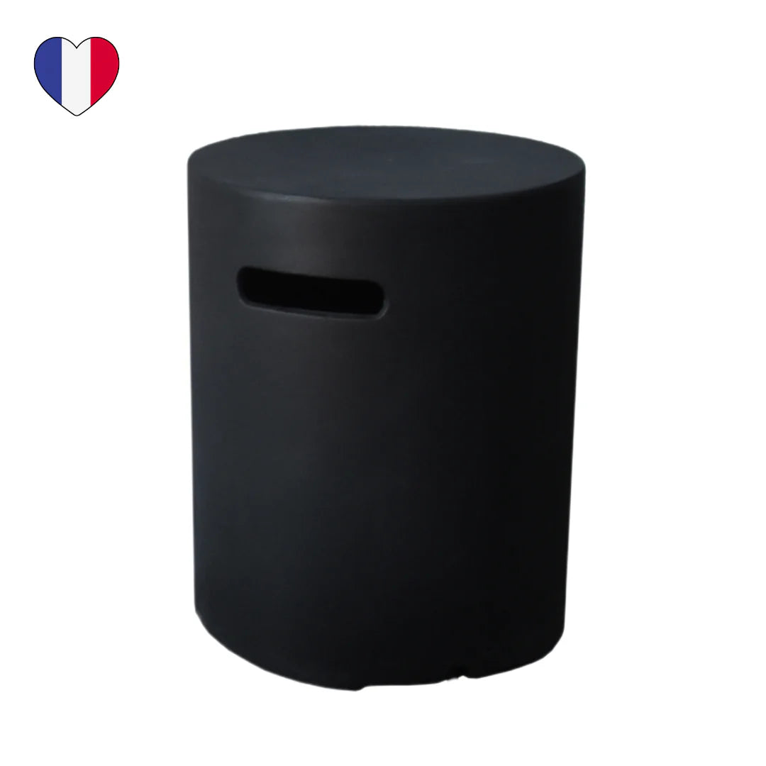 Raw black round bottle chest