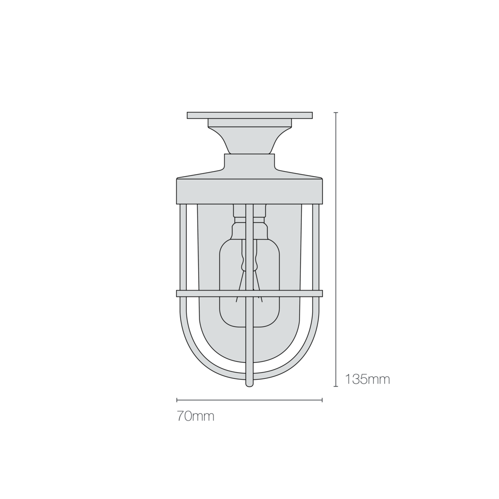Plafonnier Mini Ship's Well Glass