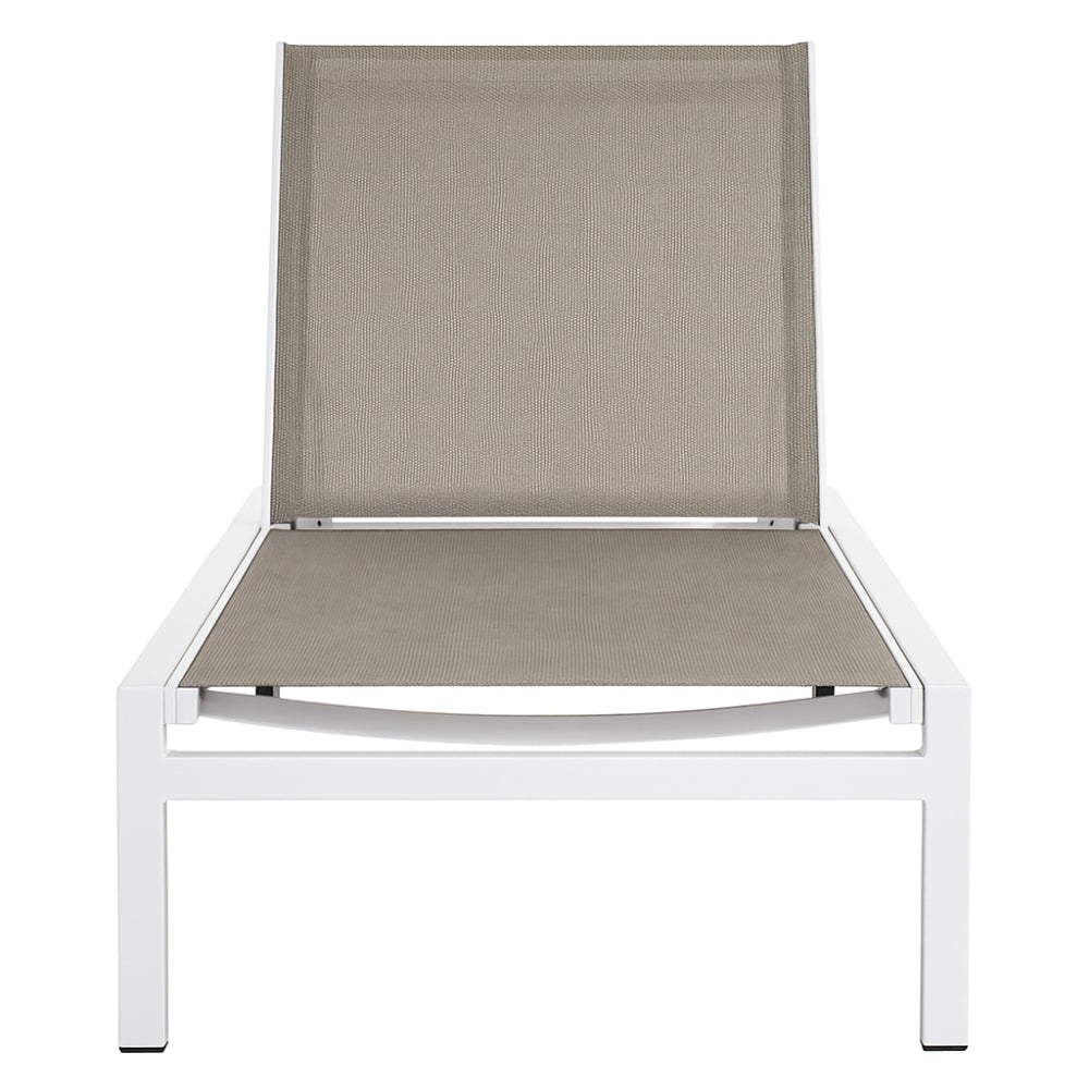 Bain de soleil SAO – aluminium blanc, toile Batyline® et dossier 5 positions – Mobika