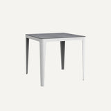 Table de repas PETAL, structure en aluminium époxy blanc