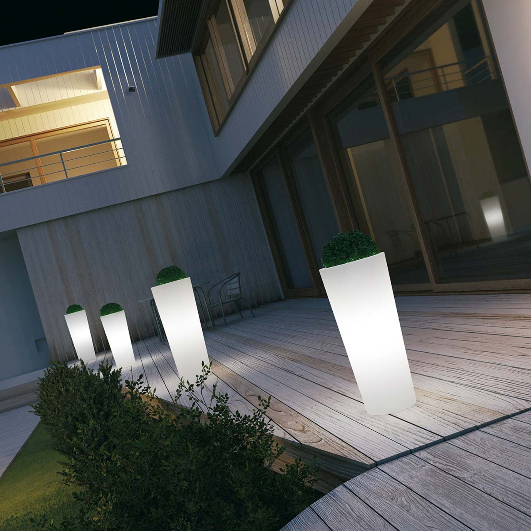 Cache-pot lumineux Tybalt taille S – Design moderne pour extérieur