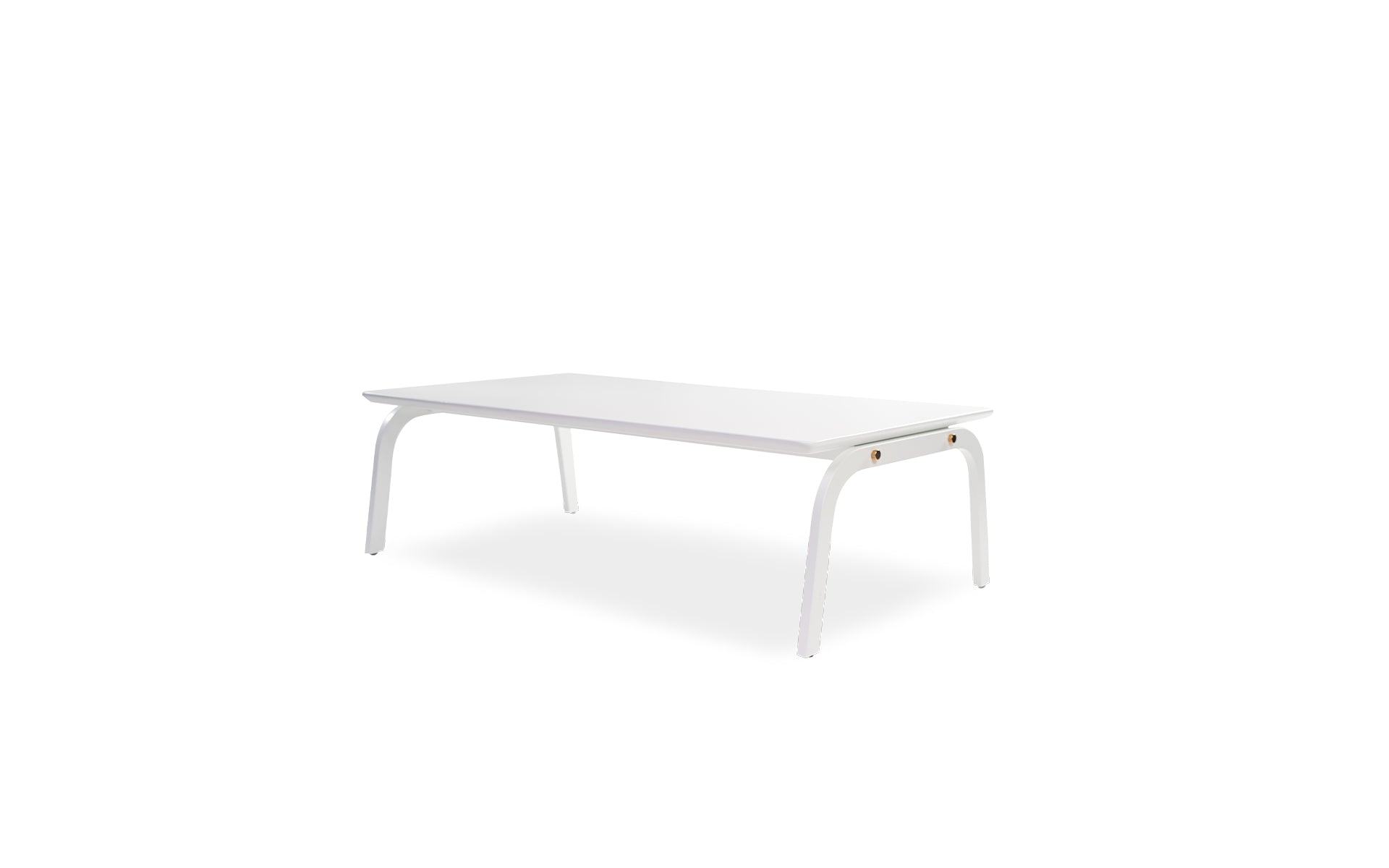 Table basse Ribbon MyFace blanche, vue trois-quarts