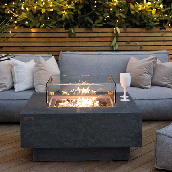 MANHATTAN Fire Pit Table Set with Protective Screen