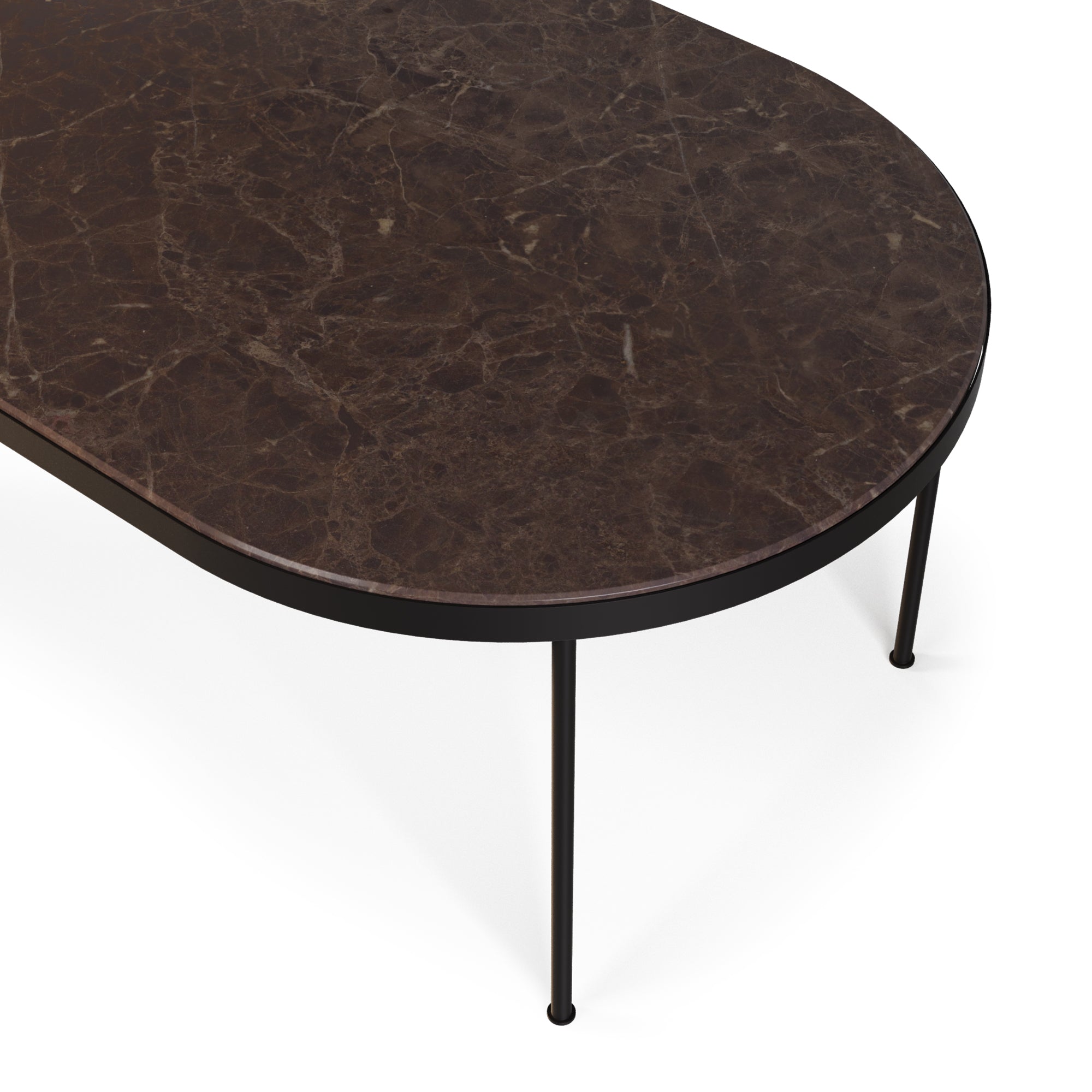 Table à manger ovale Trace MyFace – détail du plateau brun