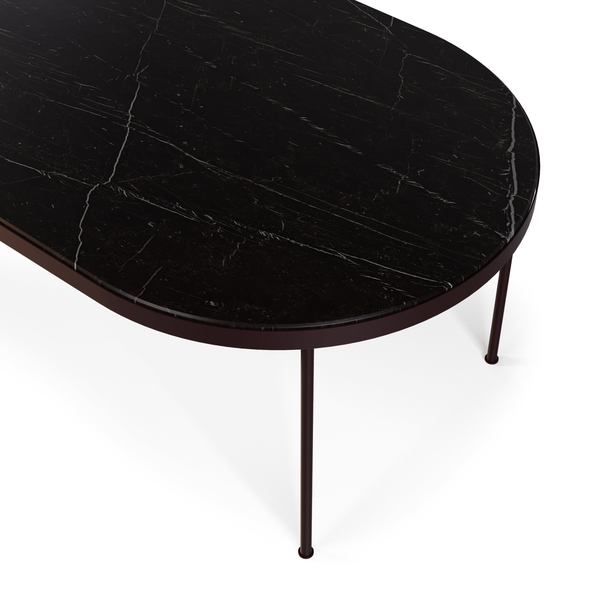 Table à manger ovale Trace MyFace – détail du plateau noir