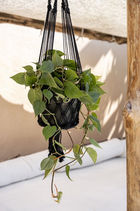 Suspension macramé noir L – vue 4 – Bazar Bizar