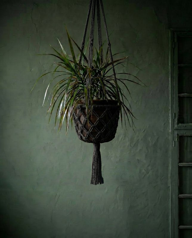 Suspension macramé noir L – vue 7 – Bazar Bizar