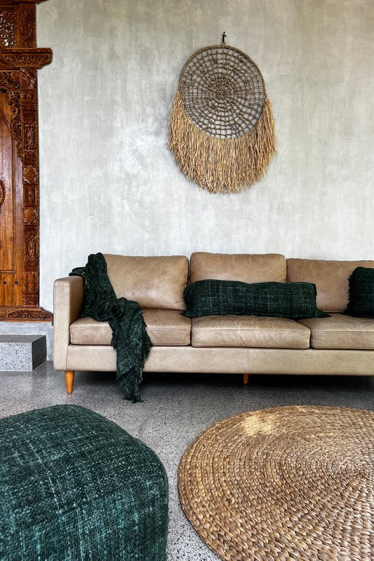 Housse de coussin OH MY GEE vert forêt 35 × 100 cm en coton