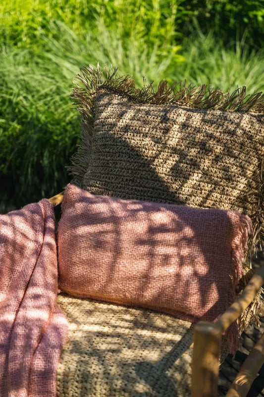 Housse de coussin OH MY GEE rose saumon 30 × 50 cm en coton