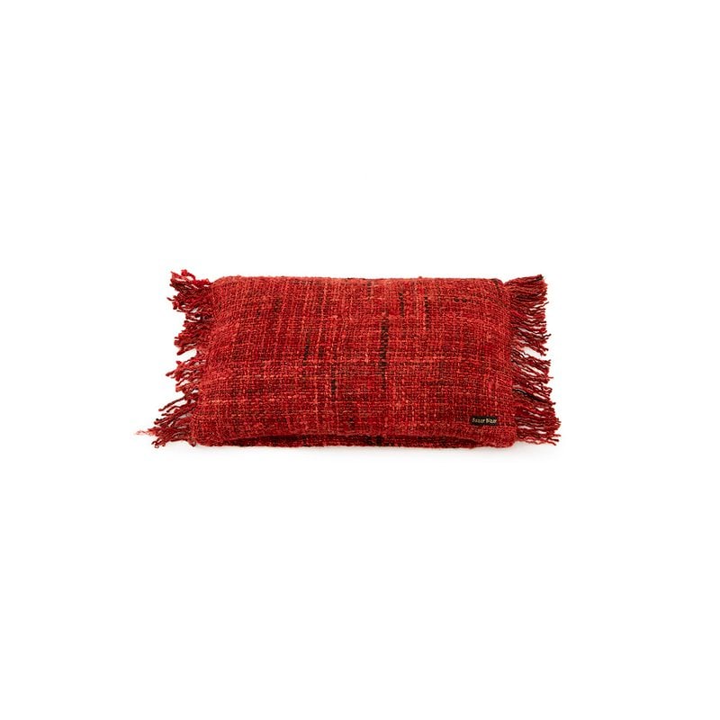 Housse de coussin OH MY GEE rouge cerise 30 × 50 cm en coton – Bazar Bizar