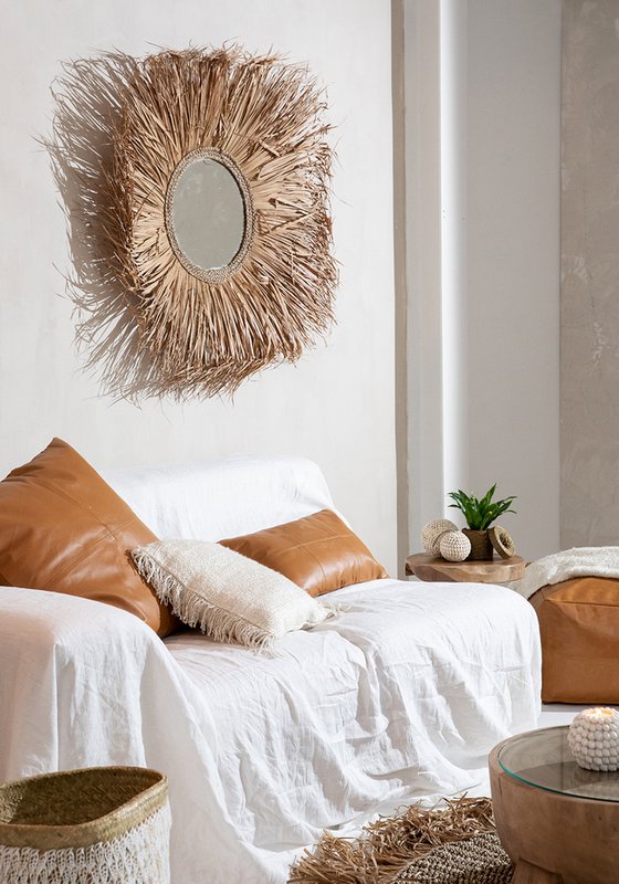 Housse cuir quatre panneaux camel 60 × 60 – vue 3 – Bazar Bizar
