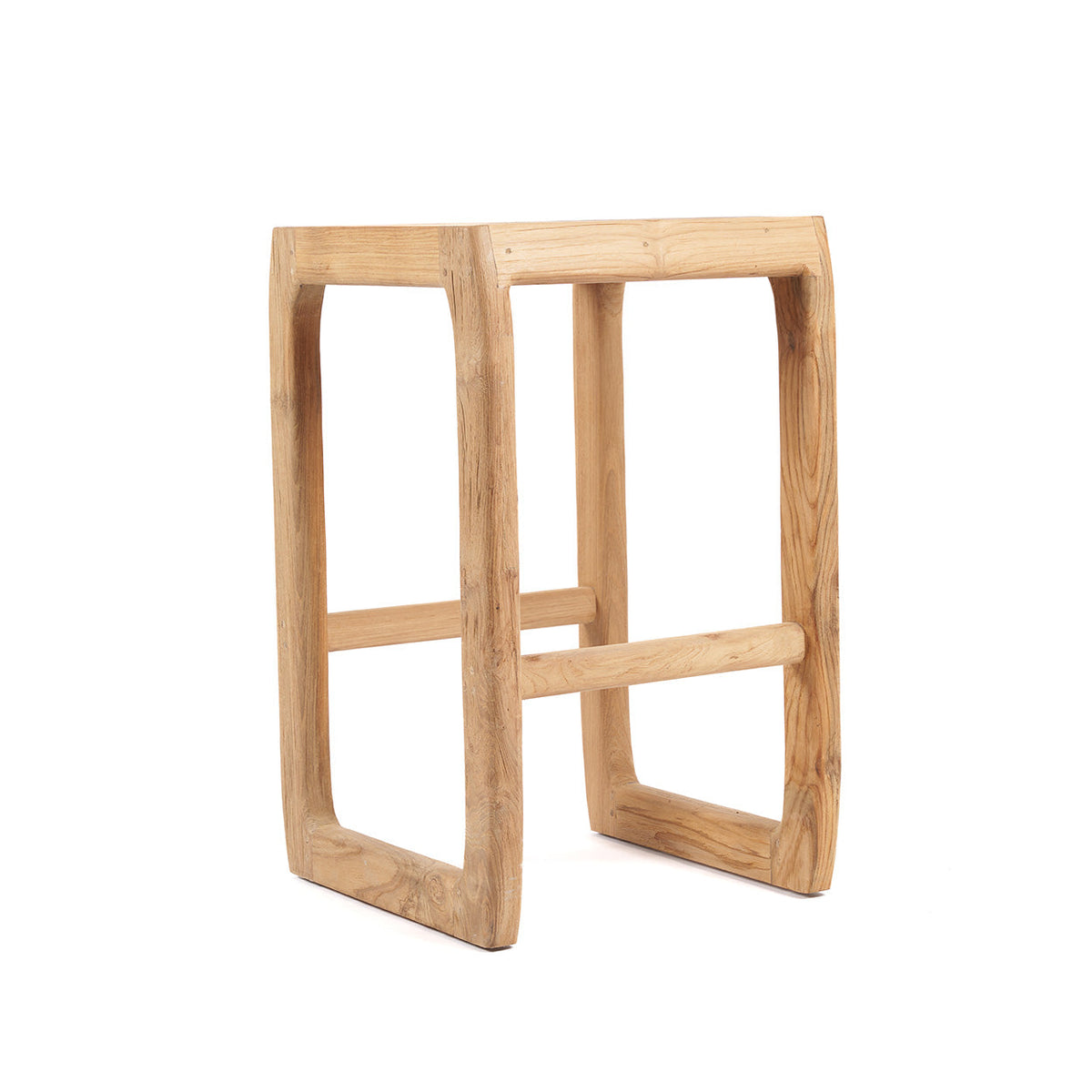 Tabouret de bar extérieur Ithaca en teck recyclé – Bazar Bizar
