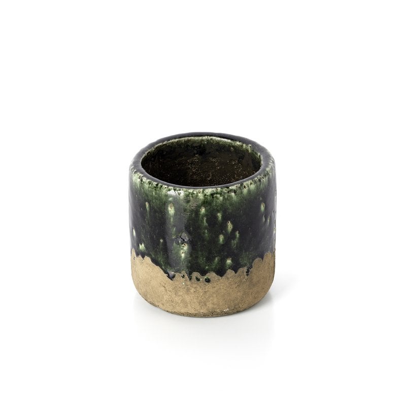 Jardinière MOSS en grès vert béton, taille S – Bazar Bizar