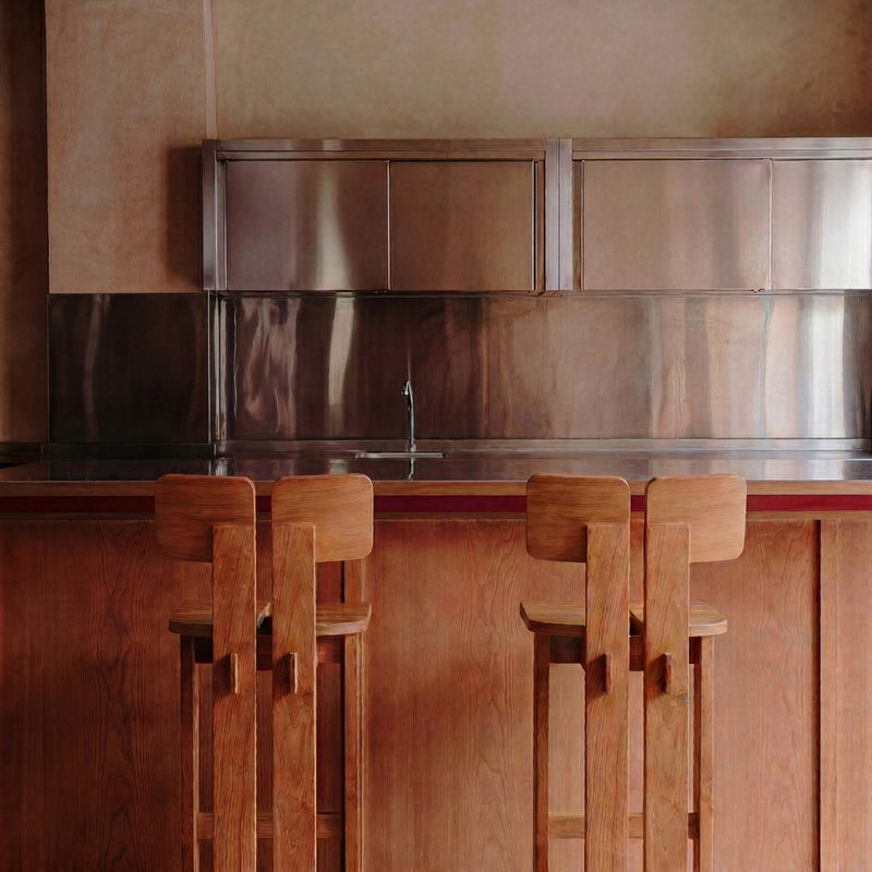 Tabouret de bar SAMA SAMA en teck naturel