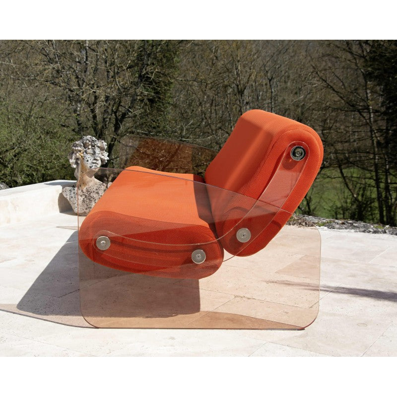 Canapé design 150 cm MW03 – Parois en PMMA coulé bronze, assise en mousse alvéolaire