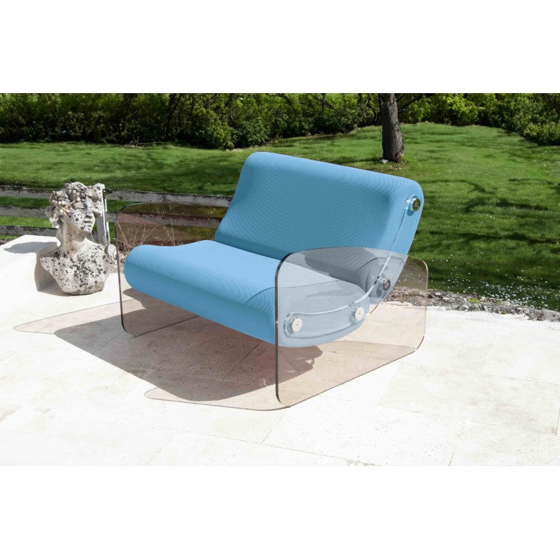 Fauteuil design XL MW03 – Parois en PMMA coulé bronze, assise en mousse alvéolaire