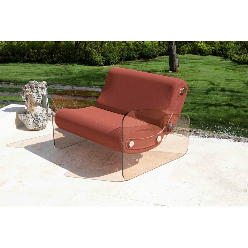 Fauteuil design XL MW03 – Parois en PMMA coulé bronze, assise en mousse alvéolaire