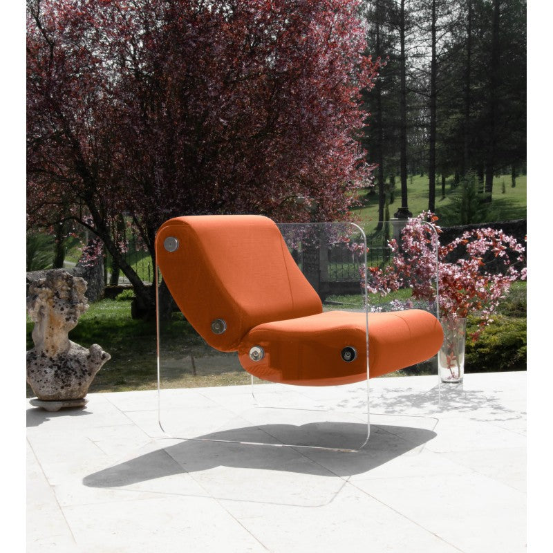 Fauteuil design XL MW08 – Parois en PMMA coulé, assise en mousse alvéolaire