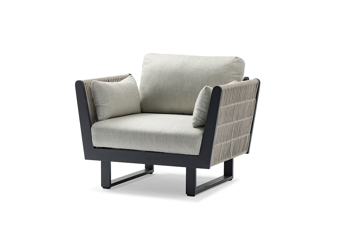 Fauteuil extérieur BREEZE en aluminium et corde