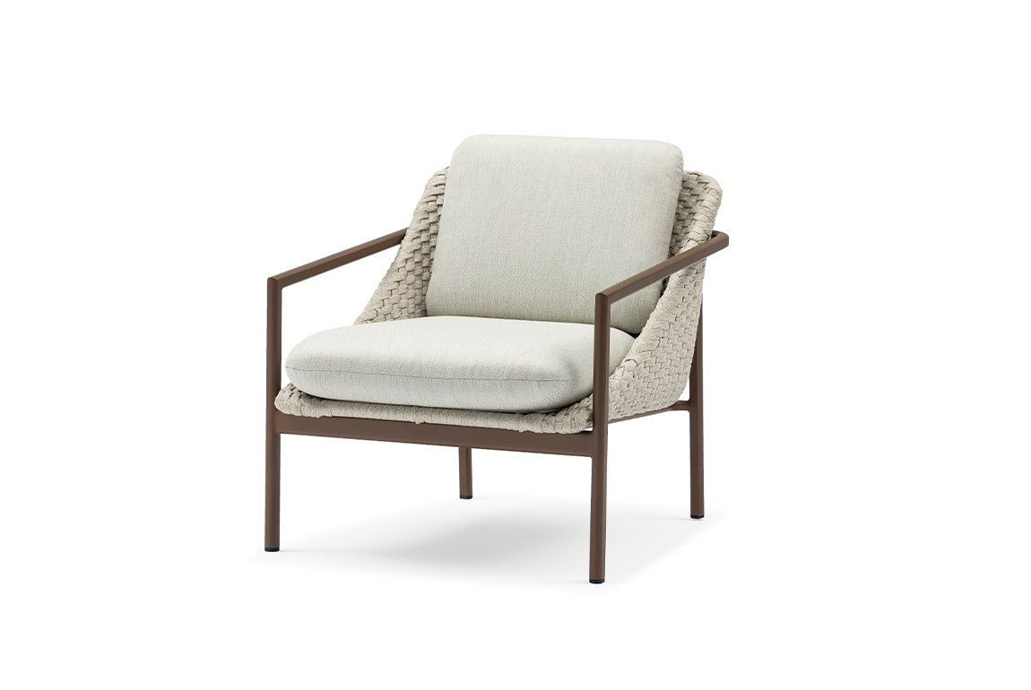 Fauteuil extérieur ENJOY en aluminium et corde