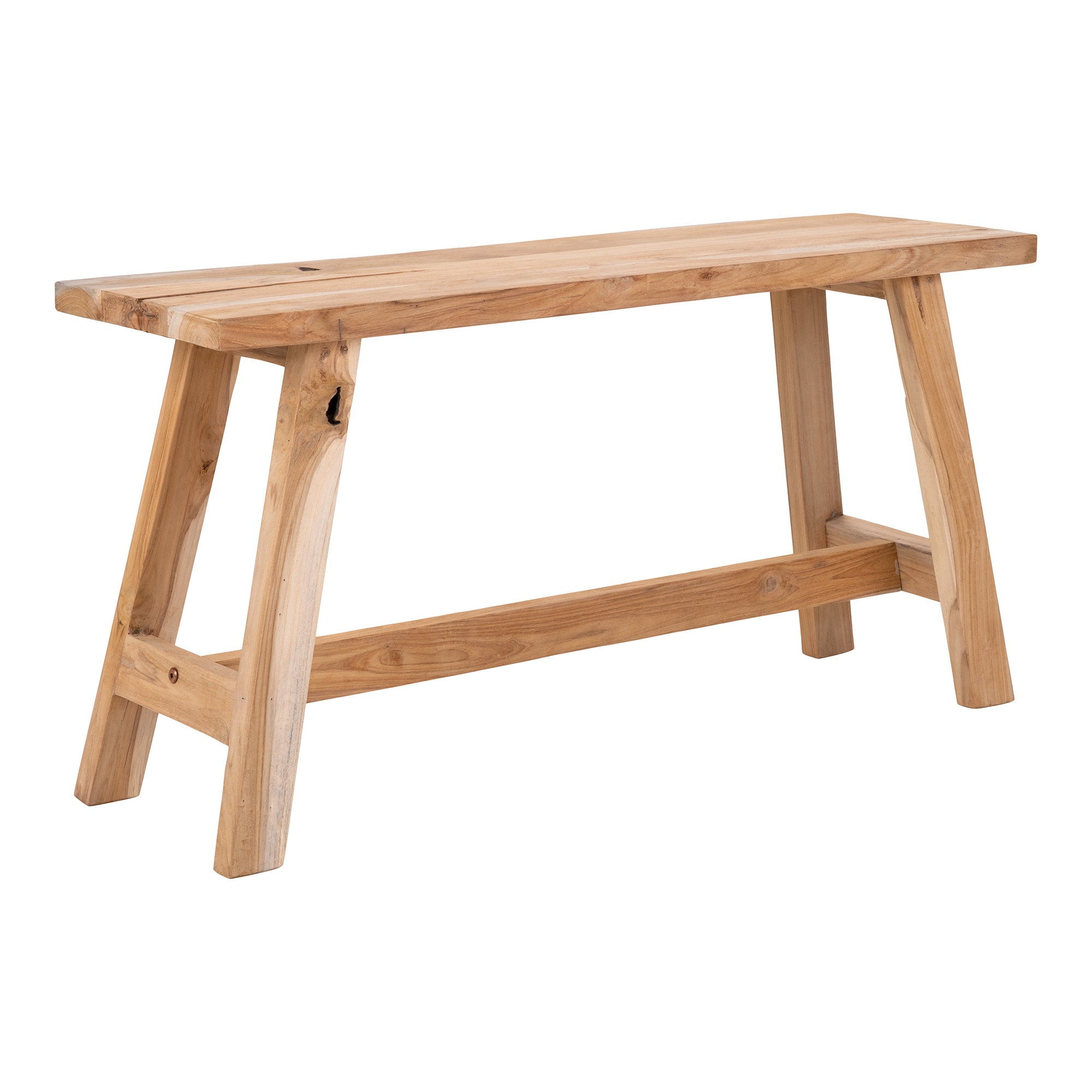 Banc BARCELONA 90 cm en teck recyclé naturel – vue principale