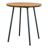 Table bistrot CLEVELAND en teck naturel et métal noir