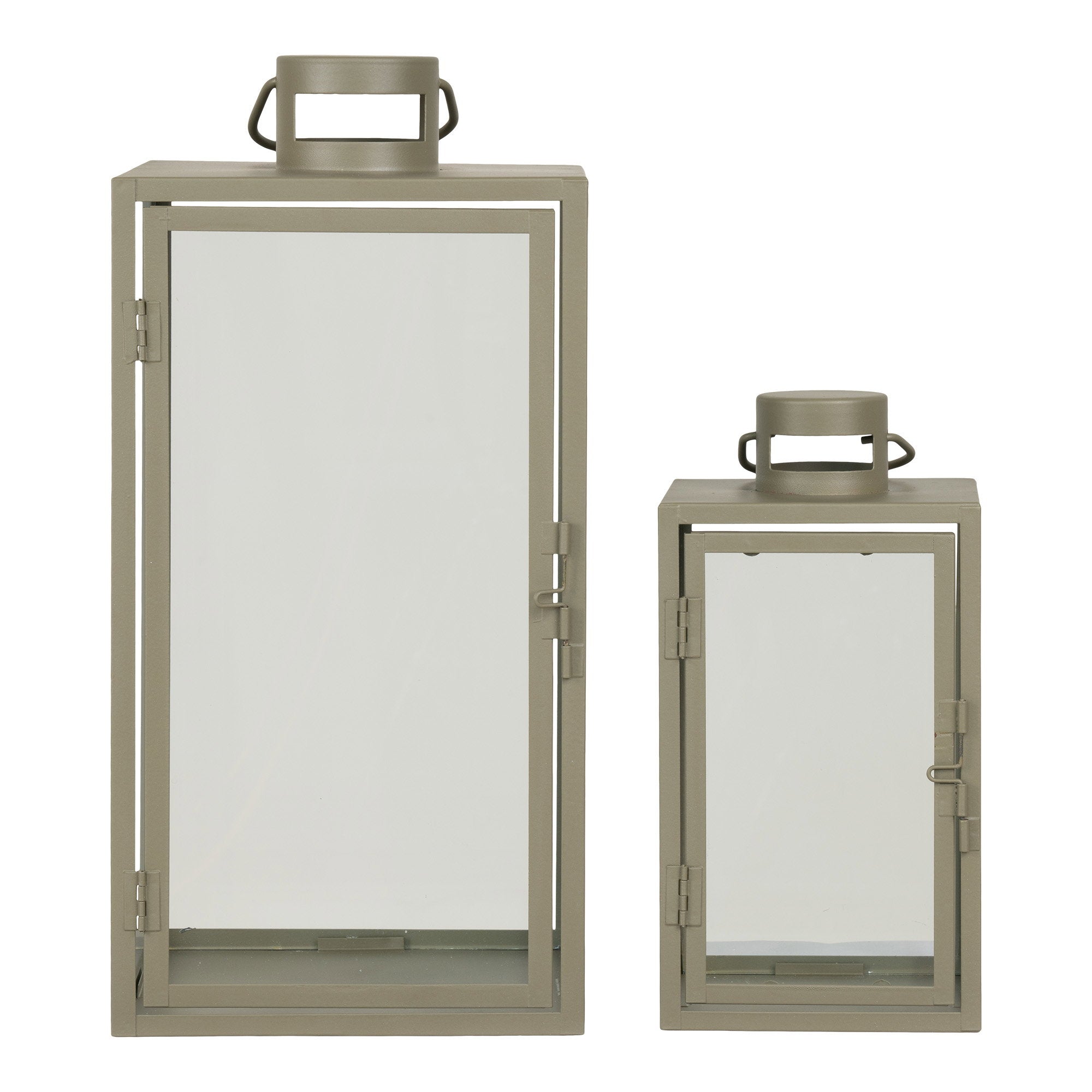 Lot de 2 lanternes CORFU en acier vert et verre – vue complémentaire