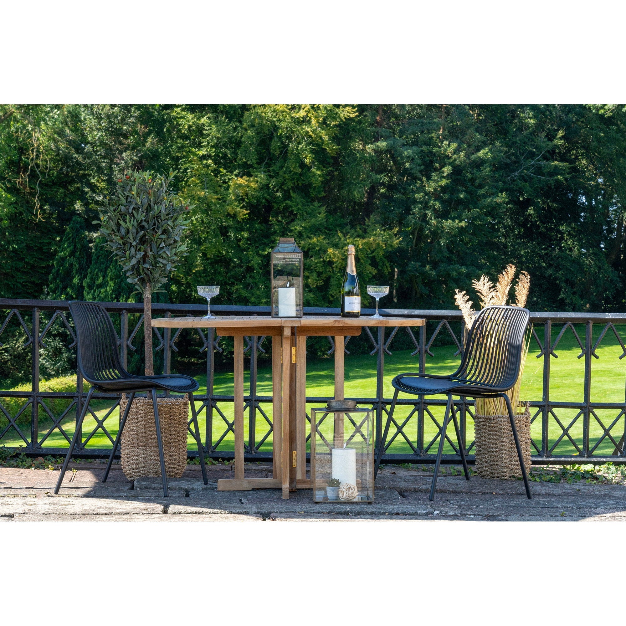 Table de balcon HUELVA en teck naturel – vue complémentaire officielle