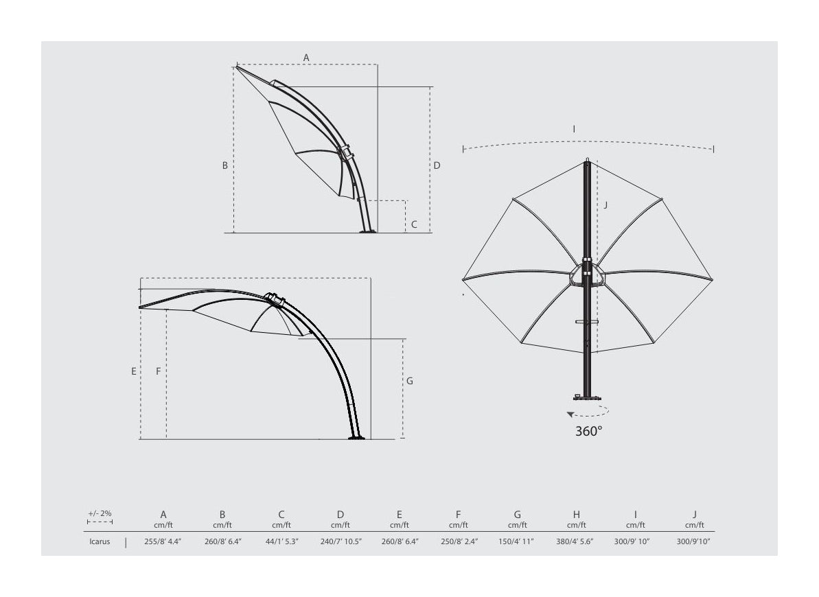 Parasol Icarus UX Sand déporté