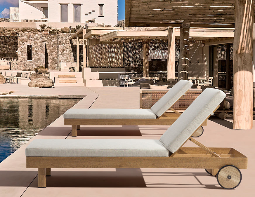 Bain de soleil d’extérieur LOUNGE – ALU Oak