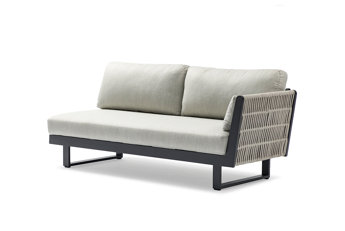Module canapé gauche BREEZE 2 places en aluminium et corde