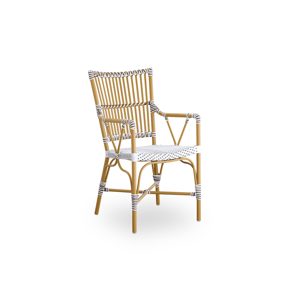 Fauteuil de jardin Monique – blanc et cappuccino – Sika-Design