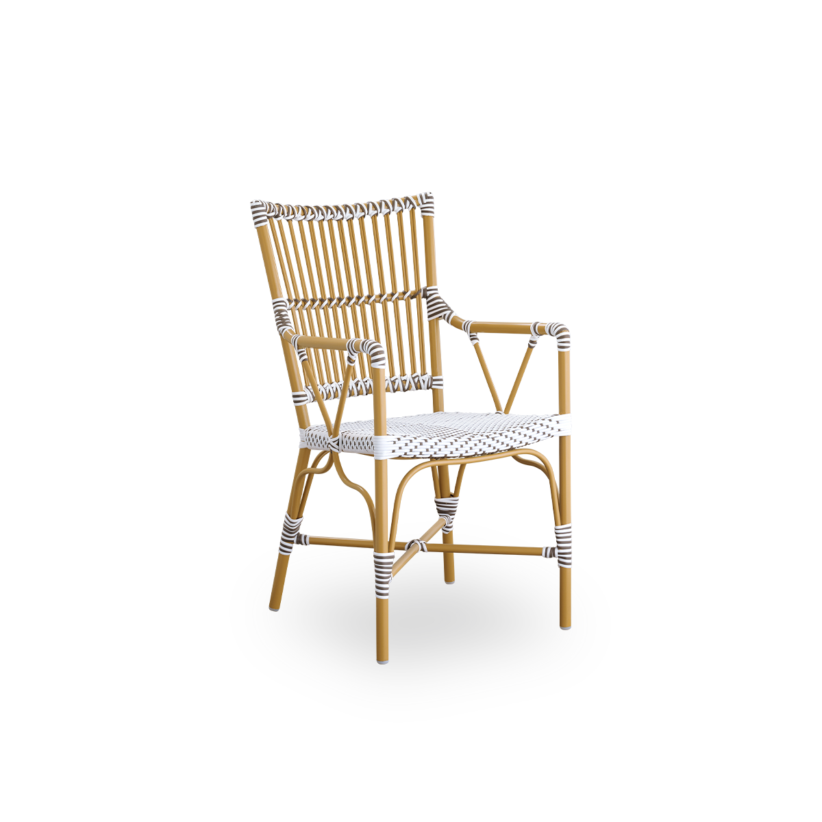 Fauteuil de jardin Monique blanc et cappuccino – vue produit