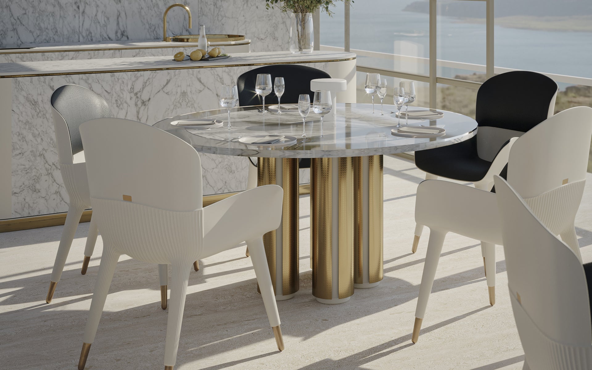 Fauteuil Eleanor MyFace – scène de repas extérieure officielle