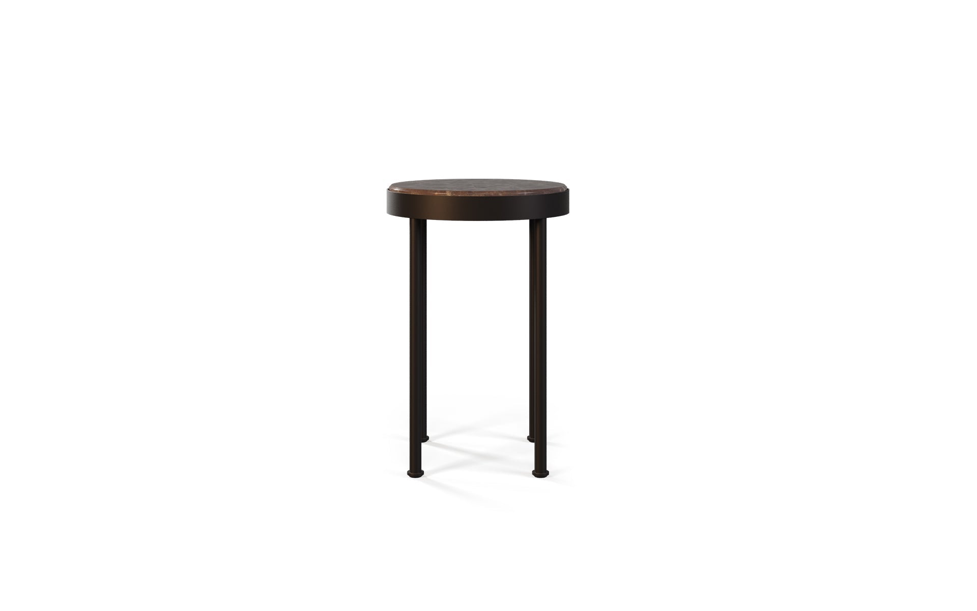 Table d’appoint Trace MyFace, vue de face en finition sombre
