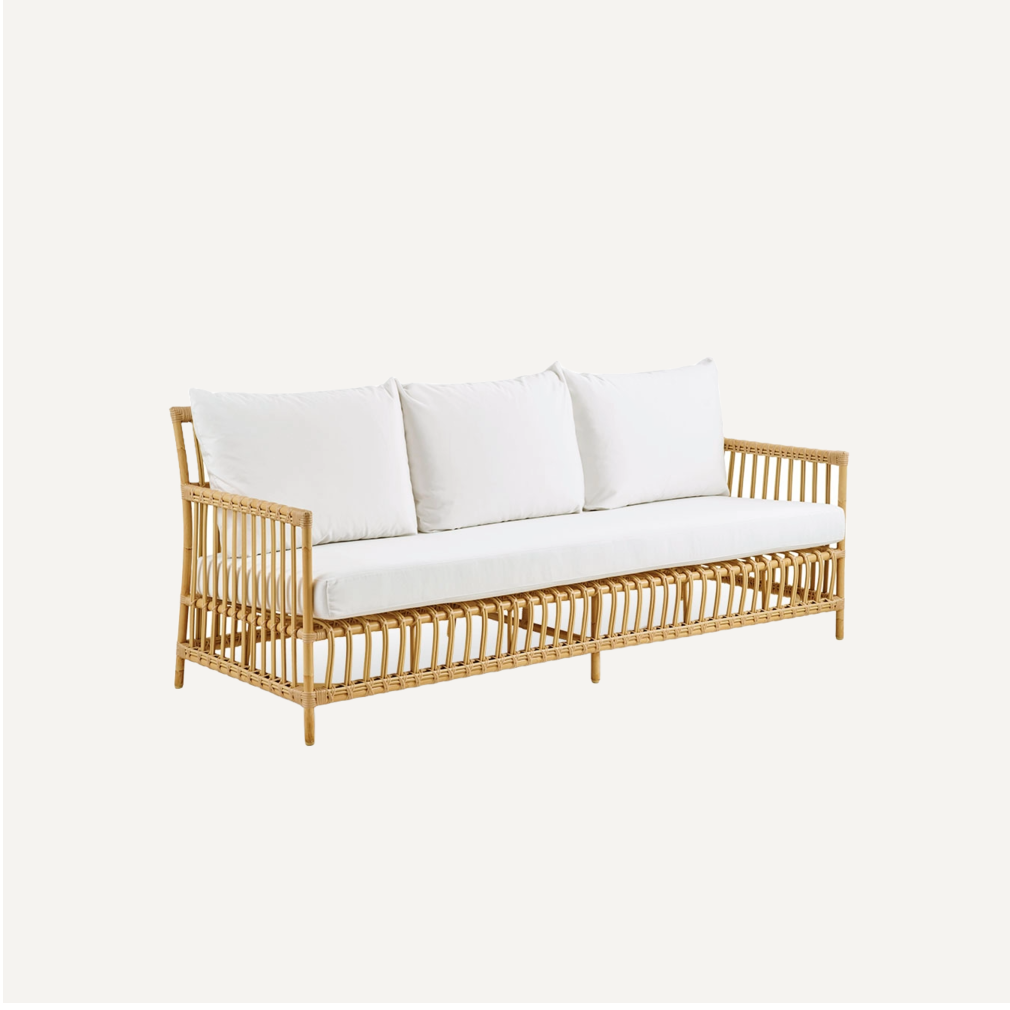 CANAPE CAROLINE 3 PLACES AVEC COUSSIN D'ASSISE ET DOSSIER