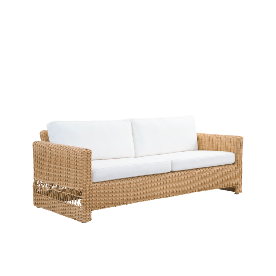 CANAPE LOUNGE CARRIE 3 PLACES AVEC COUSSIN D'ASSISE ET DOSSIER