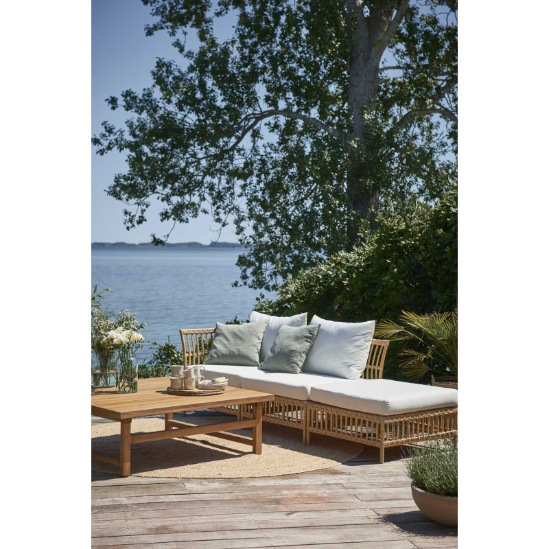 Julian square coffee table in openwork teak 120 x 120 cm