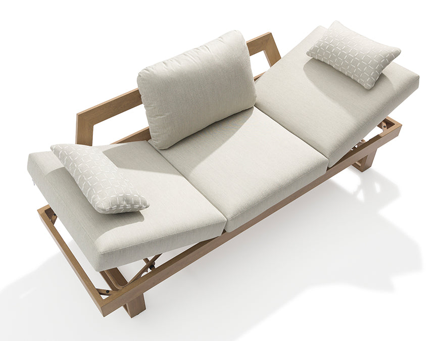Canapé WINGS ALU Oak – configuration bain de soleil